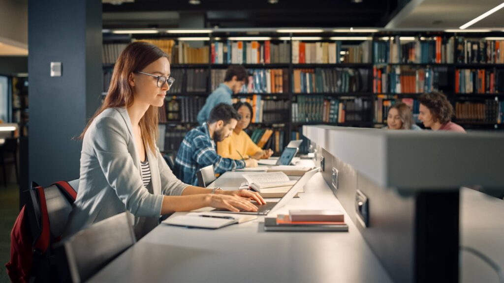 Student in Library