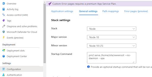 Azure dashboard