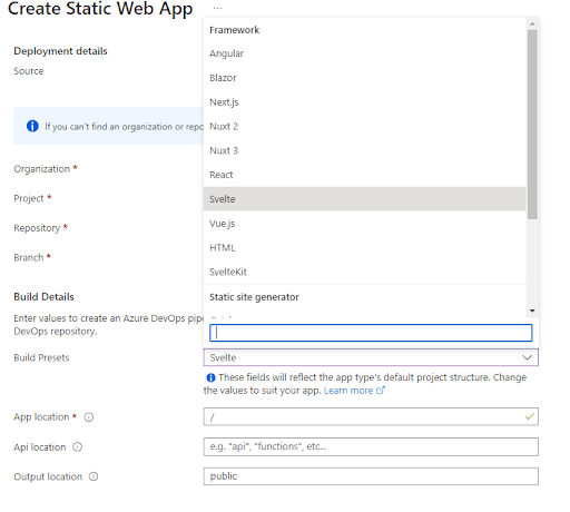 Azure dashboard