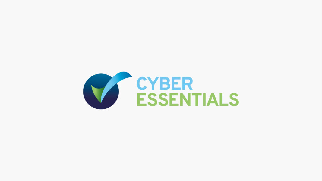 Cyber Essentials logo with a blue and green checkmark next to the text “CYBER ESSENTIALS” on a white background.