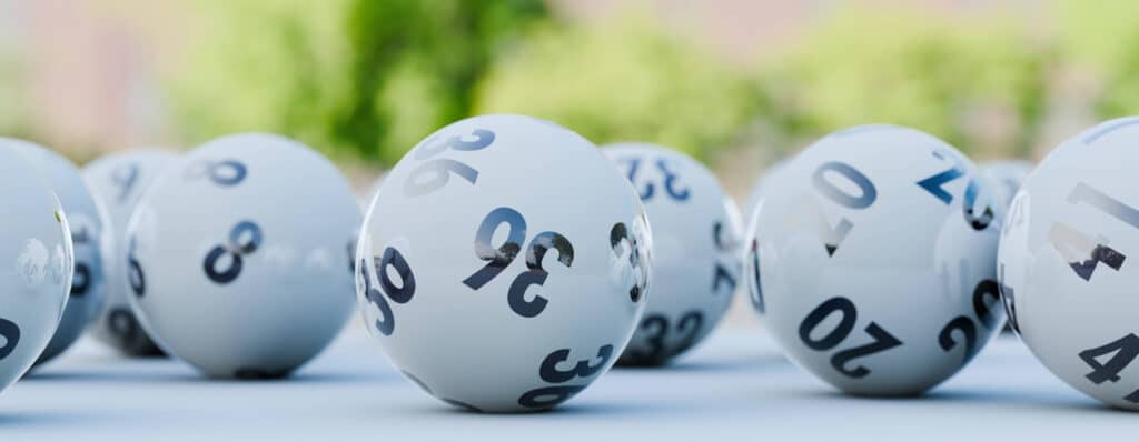 Lotto balls on a table